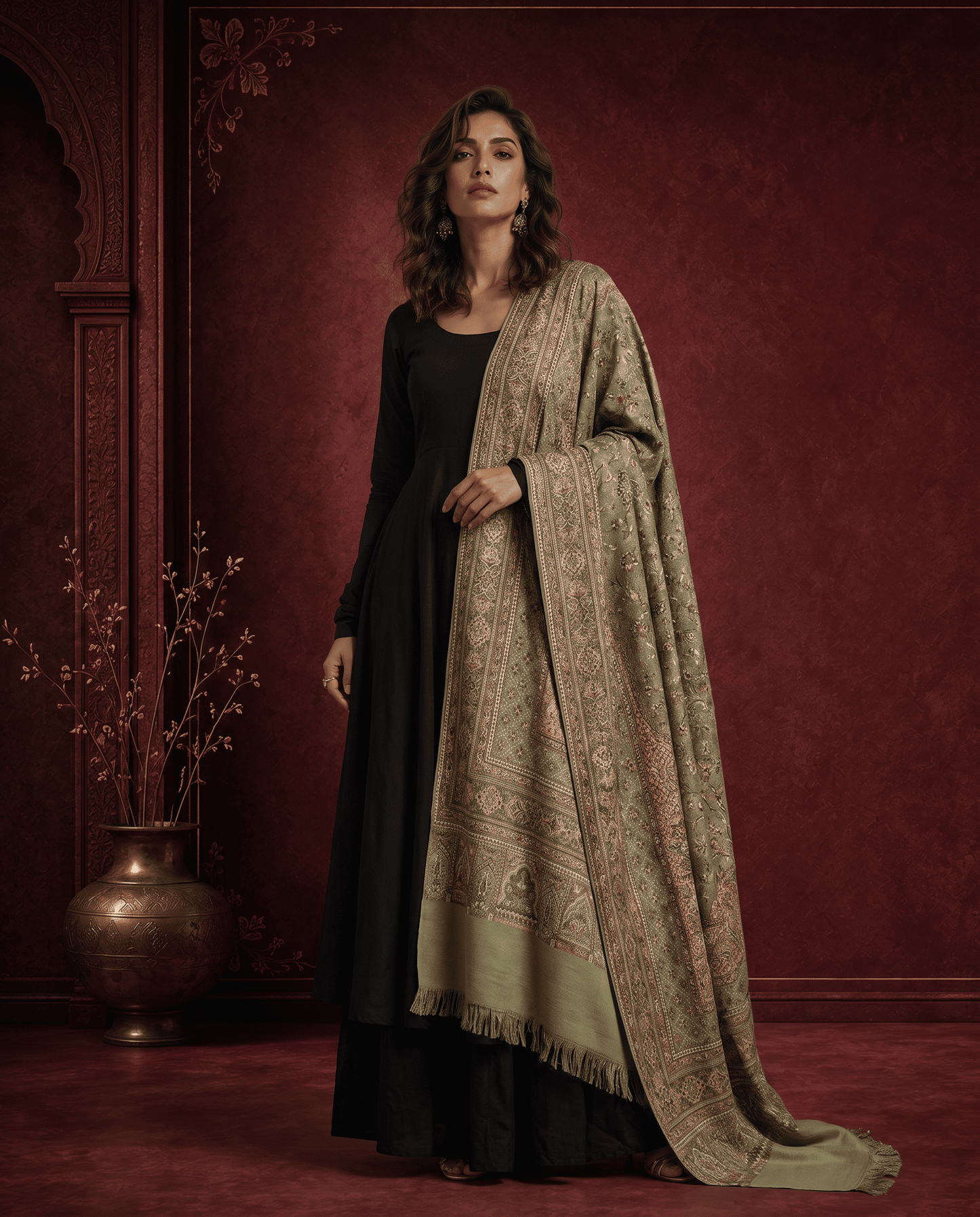 Royal Plum Paisley Heritage Shawl