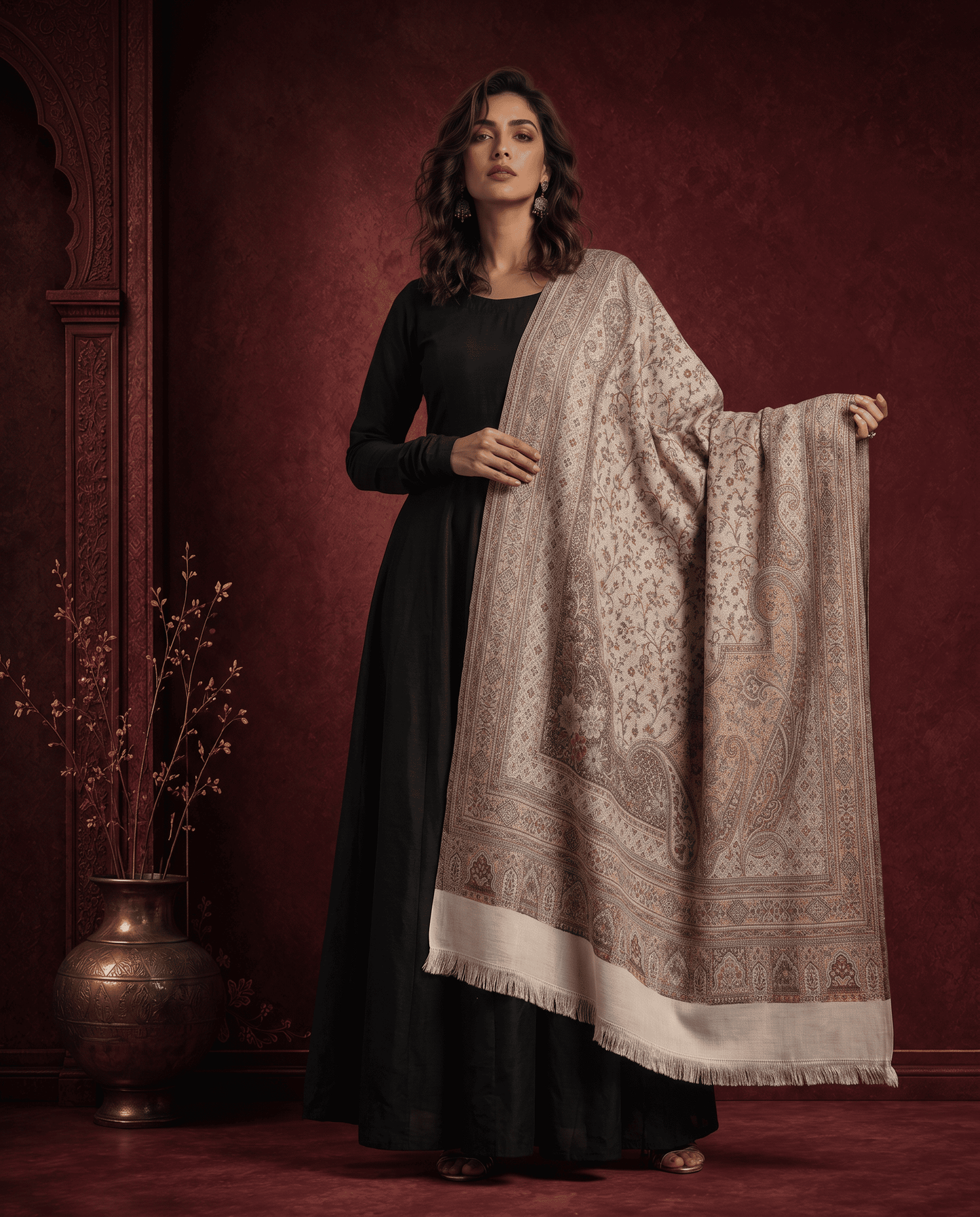 Royal Plum Paisley Heritage Shawl