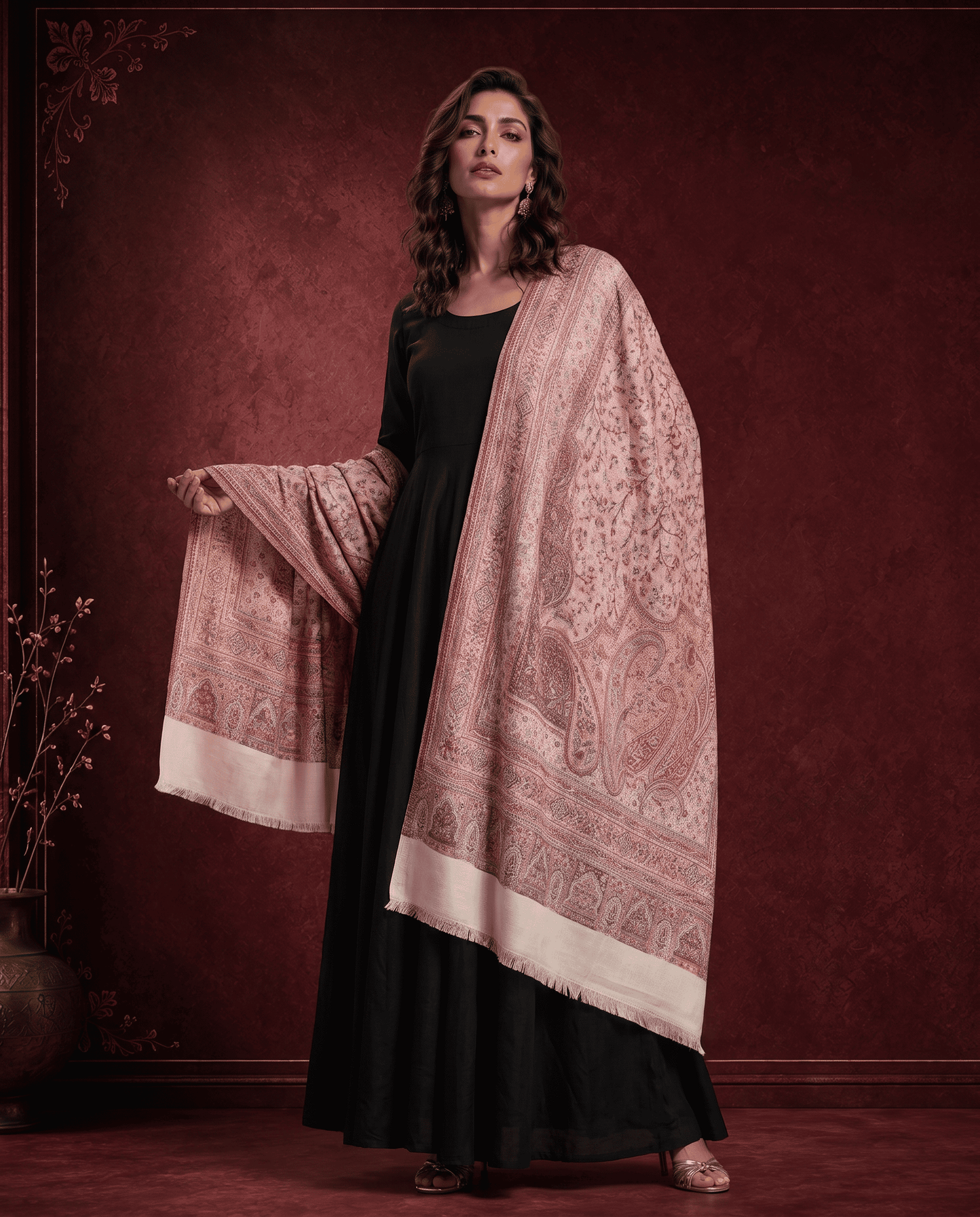 Royal Plum Paisley Heritage Shawl