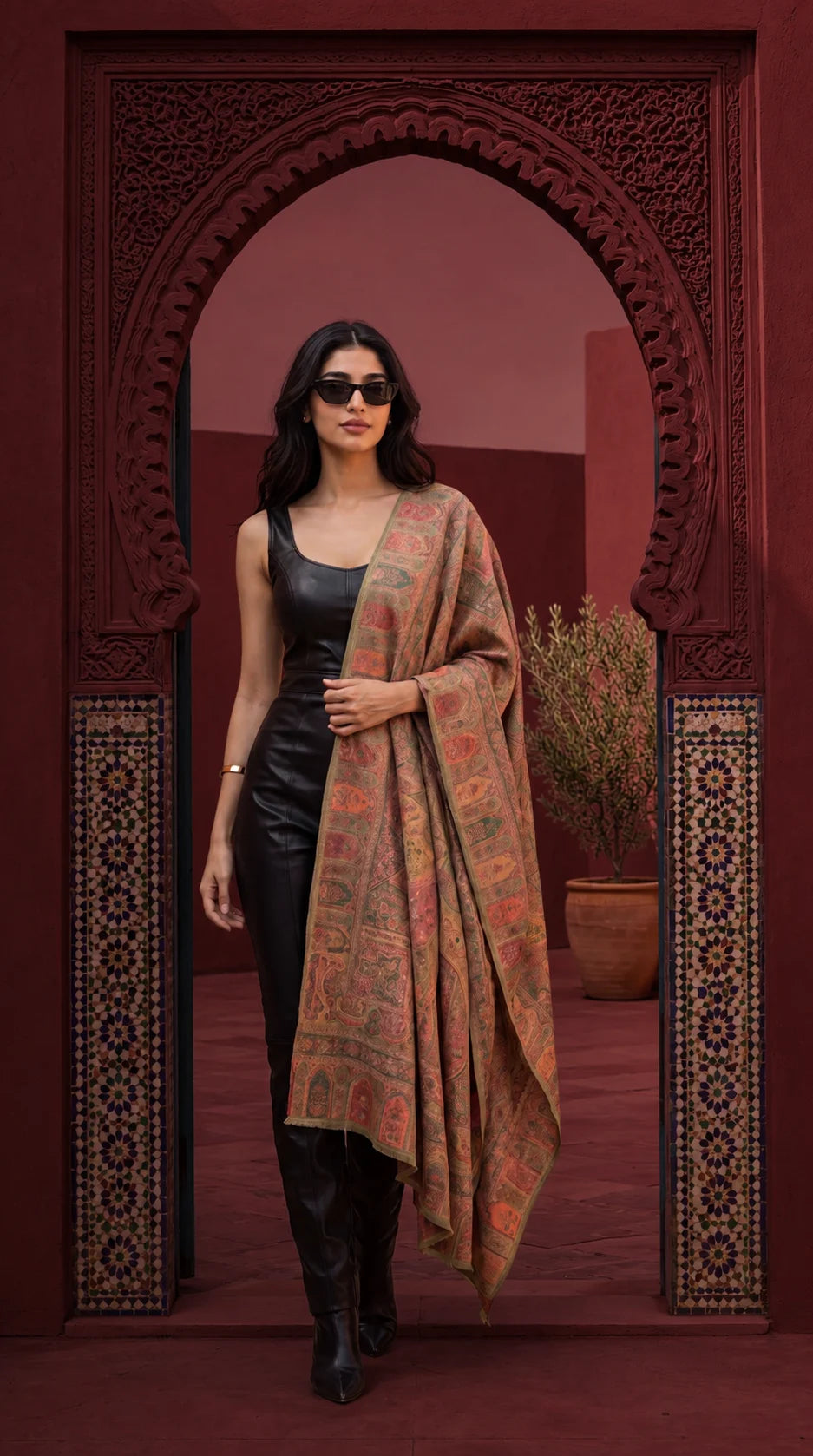 Heritage Zari Blend Cotton Wool Shawl